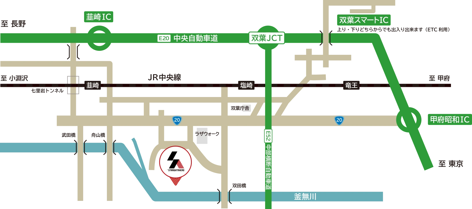 日本航空学園 山梨キャンパス アクセスマップ