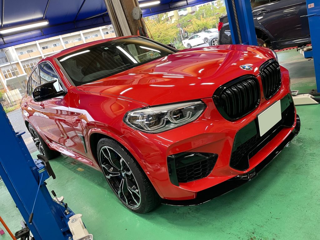 BMW F98 X4M CompetionへAC SCHNITZERエアロパーツ&MSS Urban Fully Adjustable Kit(^v^)